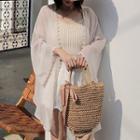 Crochet Trim Chiffon Jacket