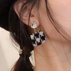 Square Button Drop Earring