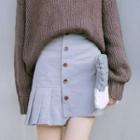 Asymmetrical Pleated A-line Skirt