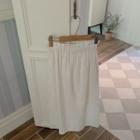 Paperbag-waist A-line Long Skirt
