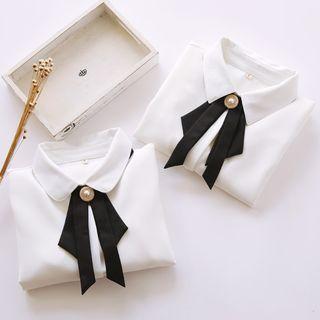 Bow Detail Long-sleeve Chiffon Blouse