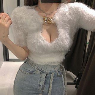 Furry Short-sleeve Top