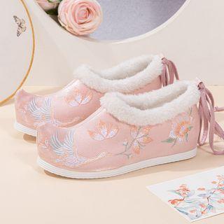 Floral Embroidered Traditional Chinese Short Boots