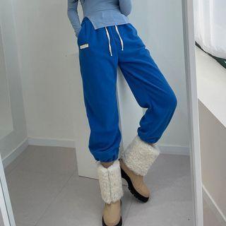 Drawstring Patched Sweatpants