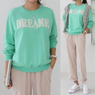 Dreame Letter Appliqu  Sweatshirt