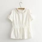 Short-sleeve Embroidery Blouse