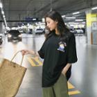 Graphic Elbow-sleeve Long T-shirt