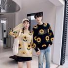 Couple Matching Floral Print Sweater