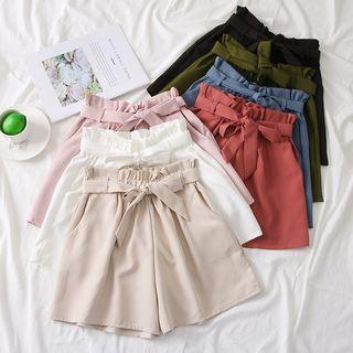 Paperbag High-waist Shorts