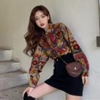 Print Shirt / Mini Skirt / Sweater Vest / Set