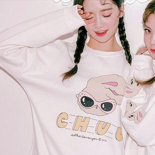 Drop-shoulder Illustrated Sweatshirt