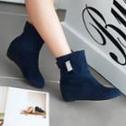 Bow Hidden Wedge Ankle Boots