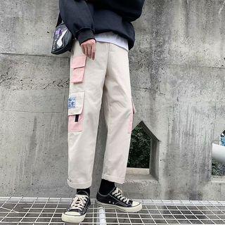 Color Block Cropped Straight Fit Cargo Pants
