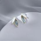 Leaf Alloy Earring 1 Pair - Eh1089 - White & Blue - One Size