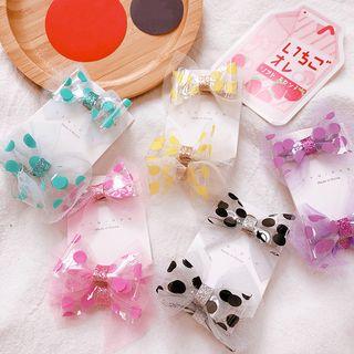 Set: Polka Dot Bow Hair Tie + Hair Tie