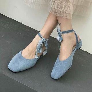 Faux Suede Ankle Strap Mules