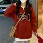 Lettering Knit Zip Hoodie