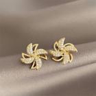 Sterling Silver Rhinestone Windmill Stud Earring / Necklace / Ring