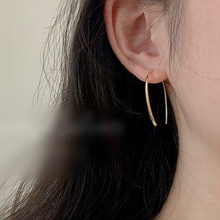 925 Sterling Silver Upside Down Hoop Earrings