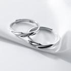 Polished Sterling Silver Open Ring 1 Pair - Silver - One Size