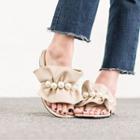 Frilled-detail Faux-pearl Mules