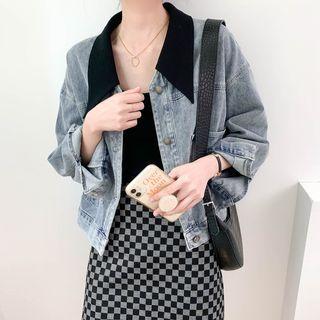Washed Denim Two Tone Oversize Jacket