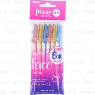 Feather - Piany L Facial Touch-up Razor 6 Pcs