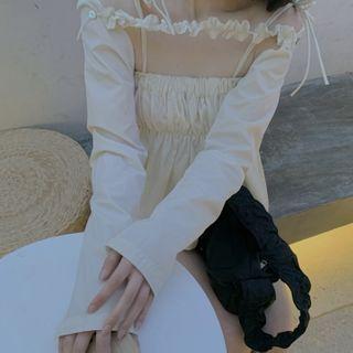 Detachable Smocked Blouse Almond - One Size