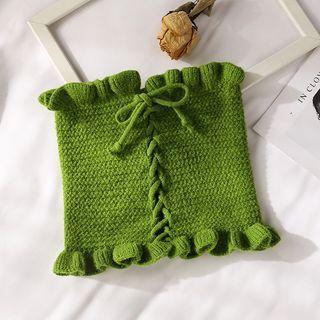 Knit Cropped Tube Top Green - One Size