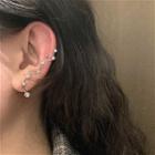 925 Sterling Silver Cz Stud Earring 1pc - Left Ear - Silver - One Size