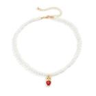 Faux Pearl Tiger Necklace Gold - One Size