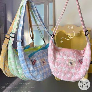 Plaid Quilted Crossbody Bag