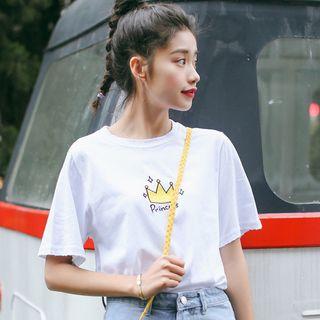 Crown Embroidered Short-sleeve T-shirt