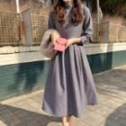 Checked Long Flare Dress