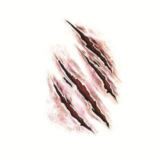Scratches Lettering Waterproof Temporary Tattoo Red - One Piece