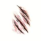 Scratches Lettering Waterproof Temporary Tattoo Red - One Piece
