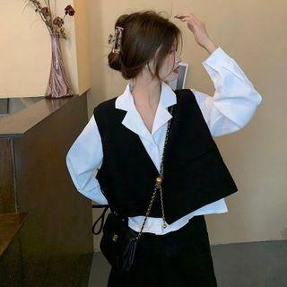 Open-collar Shirt / Vest / Set