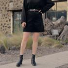 Corduroy A-lin Skirt & Belt