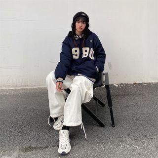 Numbering Embroidered Baseball Jacket