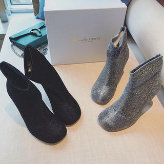 Glitter High-heel Ankle Boots