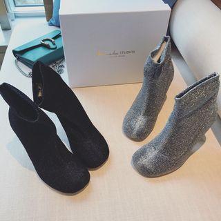 Glitter High-heel Ankle Boots
