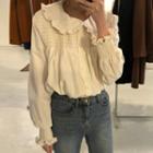 Frill-trim Shirt Off-white - One Size