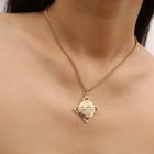 Alloy Embossed Pendant Necklace