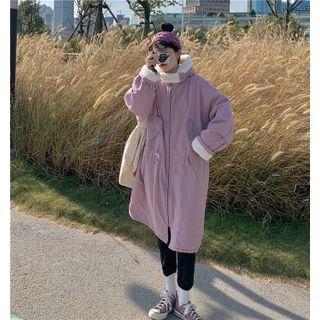 Long Padded Jacket Light Purple - One Size