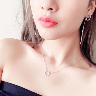 S925 Rhinestone Necklace / Earrings