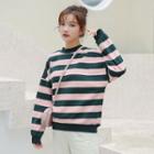 Striped Pullover Fleece Lining - Stripes - Pink & Green - One Size