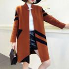 Contrast-trim Long Coat