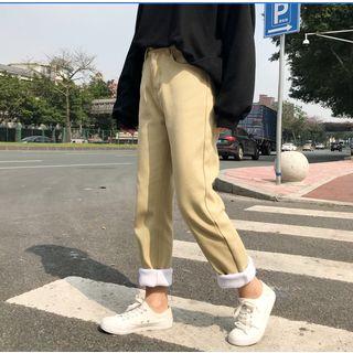 Fleece-lining Straight-fit Jeans