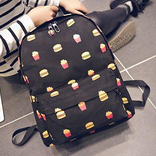 Burger Print Lightweight Backpack