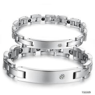 Rhinestone Magnetic Titanium Steel Bracelet